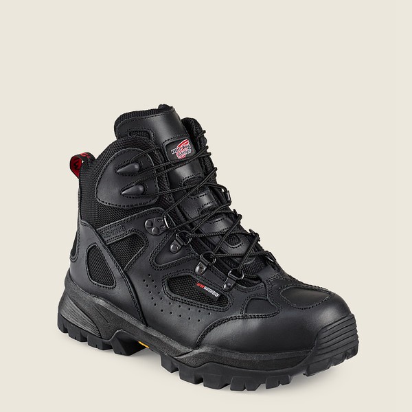 Red Wing Mens Truhiker - 6-inch Waterproof Safety Toe - Hiking Boots Black - 1407YQTVG